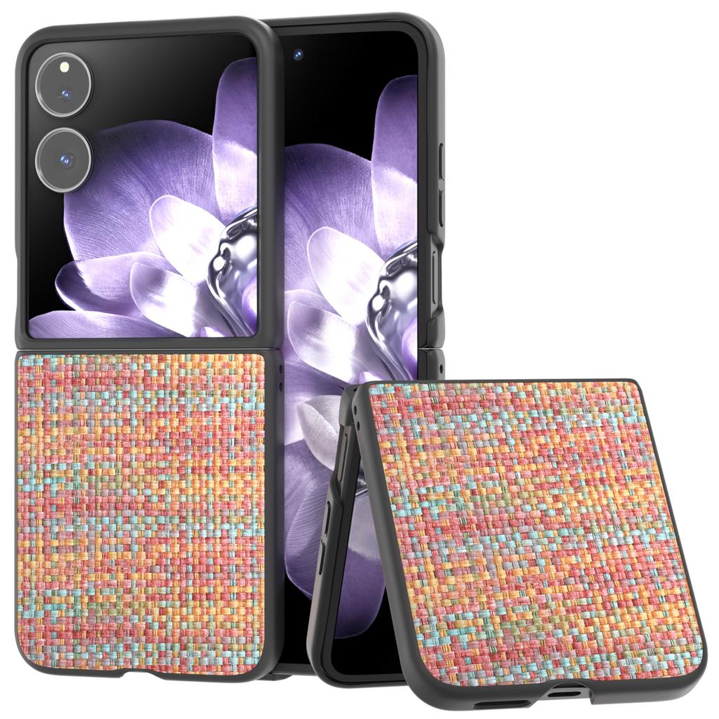 Para Capa Xiaomi Mix Flip 5G Couro+PC Capa de Telefone Textura Xadrez