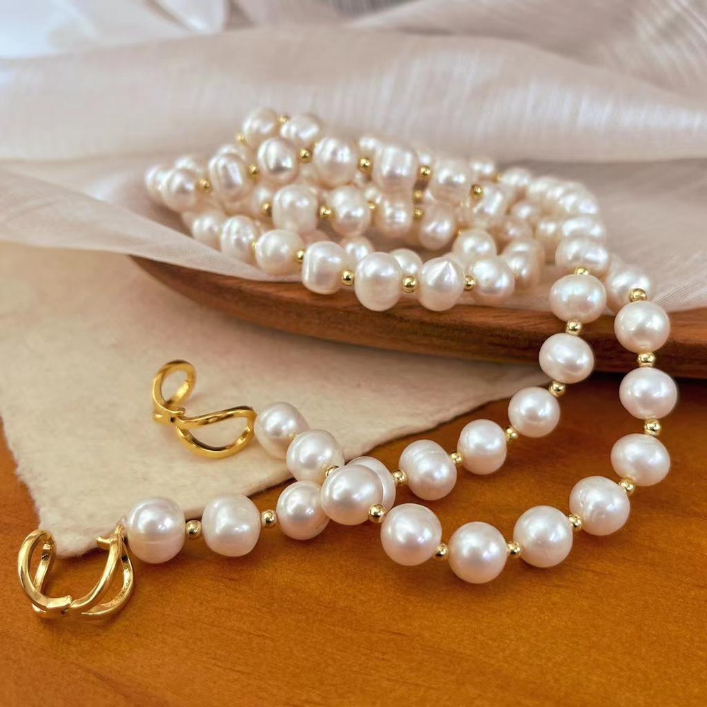 Retro Autumn And Winter Natural Freshwater Pearls Gypsy Stars, A Variety Of Wearing Methods, Sweater Chain, Necklace, Neck Chain, Atmosphere