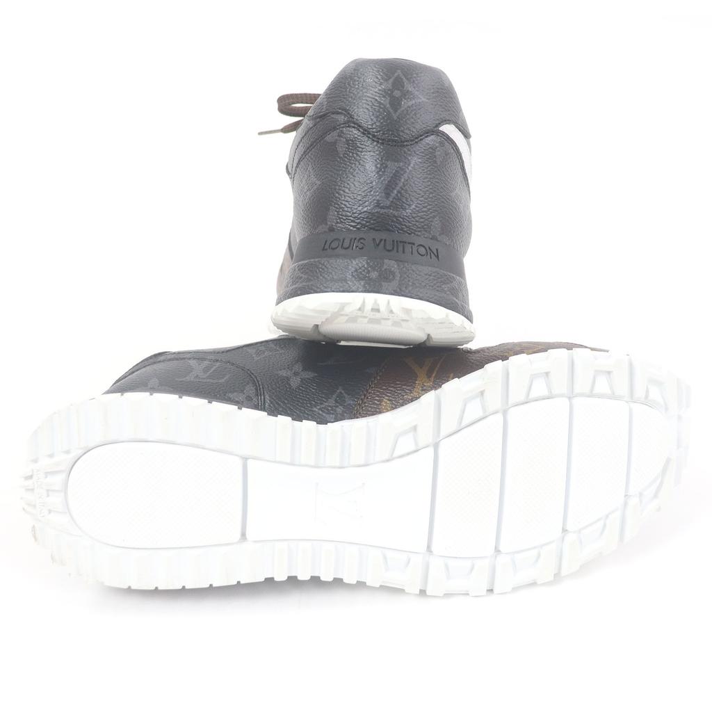 Ausgezeichnete LOUIS VUITTON Low-Cut-Sneaker LV Runaway Linie Weiß braun schwarz Leder Herren 7 Gebraucht