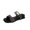 Beautiful rhinestone two wearing sandals women's new models with skirts thick-soled wedges high heels cool slippers women's summer wear