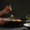 Retro Black Japanese Ceramic Ramen and Pasta Bowl for Restaurant or Hotel Use