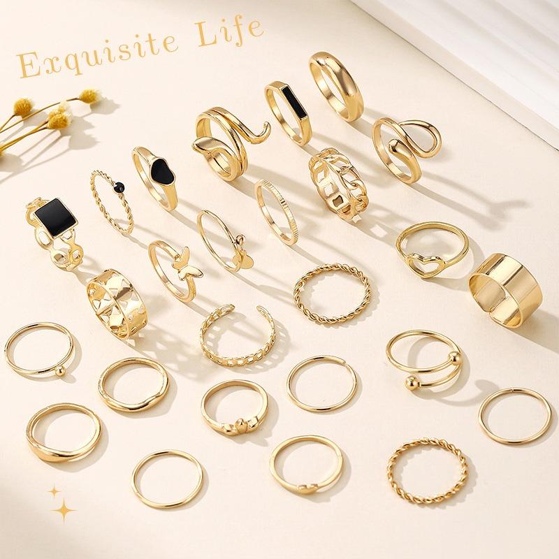 Butterfly ring open multi-joint ring set, hot-selling 2-piece set, love ring.