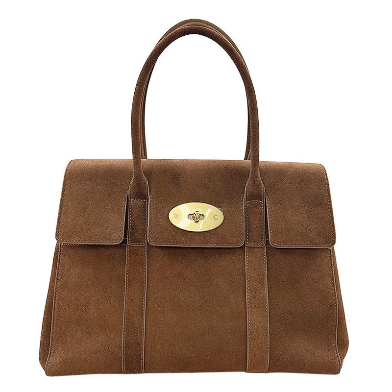 Bolso Tote de Ante Escarchado Maletín de Gran Capacidad Cuero Bolso Tote para Viajeros con Cierre Retro para Hombro/Axila para Mujer