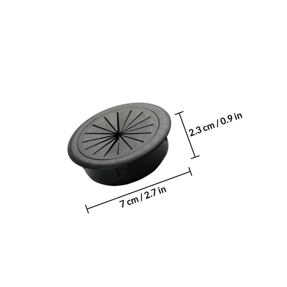 6Pcs Black Zinc Alloy Cable Hole Covers Desk Wire Grommets Organizers for Computer Office Desk Cable Management