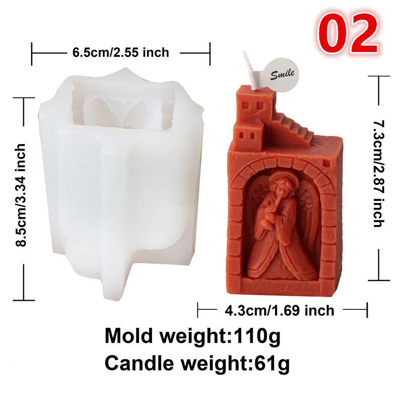 3D Jesus Family Resin Silicone Mold DIY Virgin Mary Aroma Plaster Candle Making Creative Jesus Family House Modeling Mold
