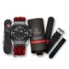 Victorinox JOURNEY 1884 Watch Men's Black Dial Red Paracord Strap Accessory Wallet, Multi-Tool, Rubber Strap Included Quartz Stainless Steel Case (316
