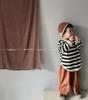 Korean Style Girls' Striped Long-Sleeve T-Shirt - Trendy Toddler Casual Top for Spring & Autumn 2025