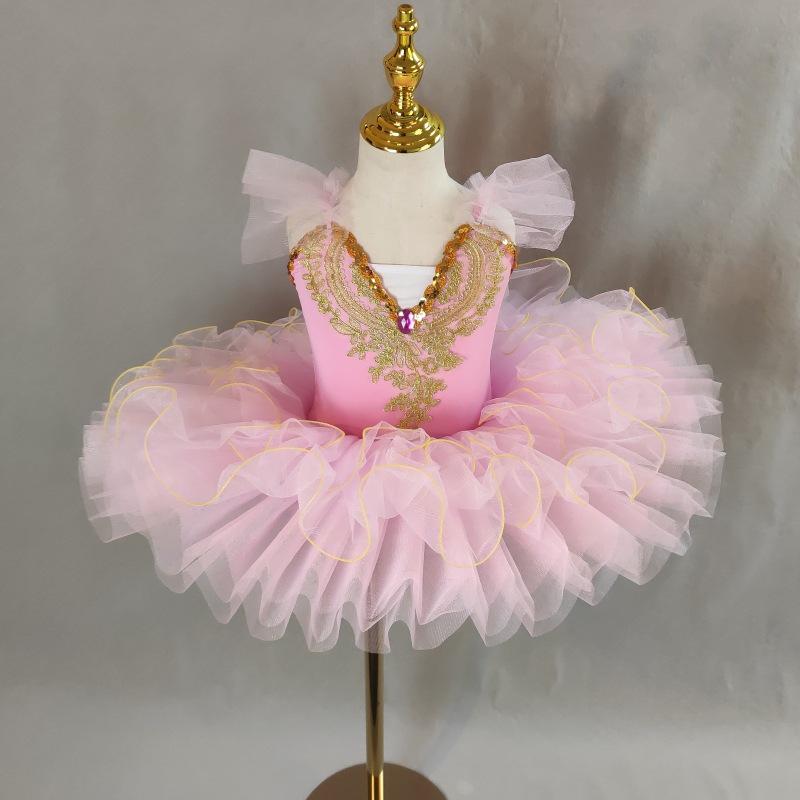 Girls' Strappy Tulle Ballet Tutu - Child's Swan Dance Performance Costume
