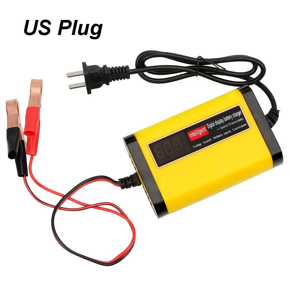 Fully Automatic Car Battery Charger with Digital LCD Display 2A Fast Charge Level 3 for AGM GEL Lead Acid Batteries