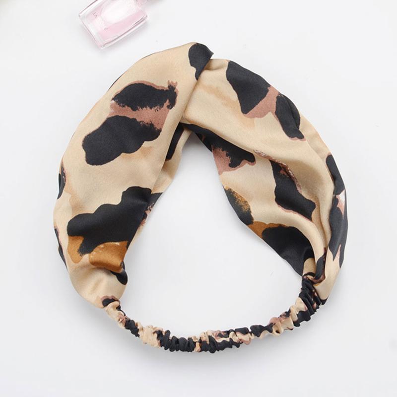 Buy Women Wide Turban Knotted Twist Headband Leopard Printed Hair Band
