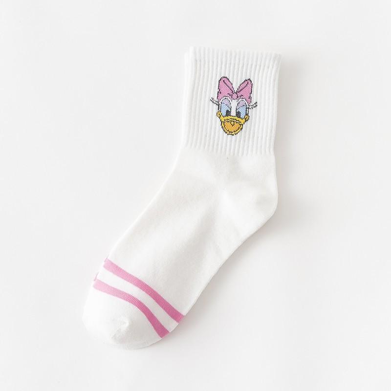 Socks women's medium tube socks, Korean cartoon cute and sweet Korean version of stockings cotton socks college style student socks women