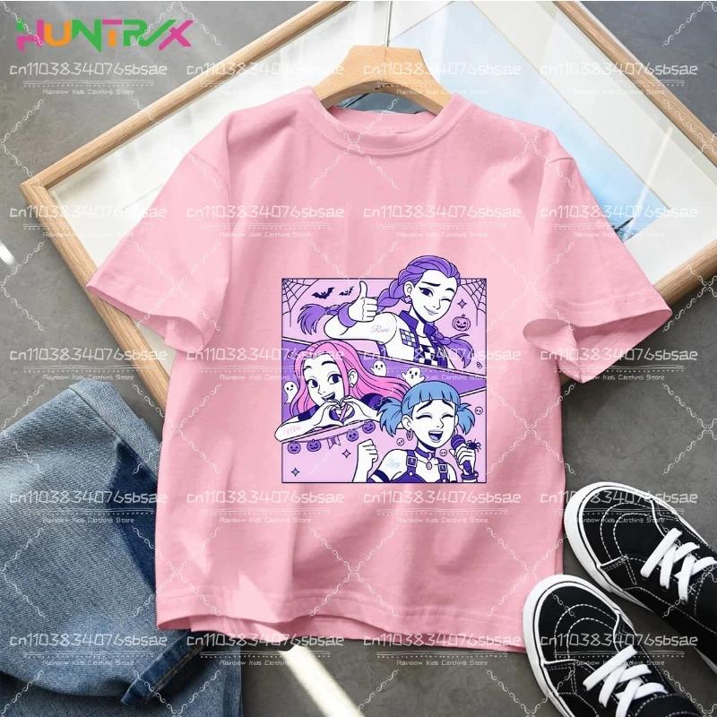 Îmbrăcăminte pentru copii KPop Demon Hunters Fashion Casual Topuri O-Gât Mânecă Scurtă Fete Băieți K-Pop Demon Hunters Fani Cadou Tricou