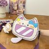 Cute Cat Face Single Shoulder Bag Pu Material Crossbody Purse For Daily Use