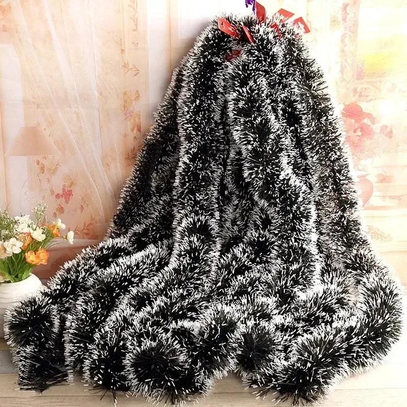 60/2M Christmas Tinsel Ribbons Garland Green Cane Wreath Xmas Tree Hanging Pendent Ornaments Wedding Party Home Decor Supplies
