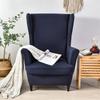 Copripoltrona Elasticizzato con Schienale Alato Tinta Unita Antipolvere Copridivano Wingback Singolo Schienale Inclinato Copripoltrona con Copricuscino