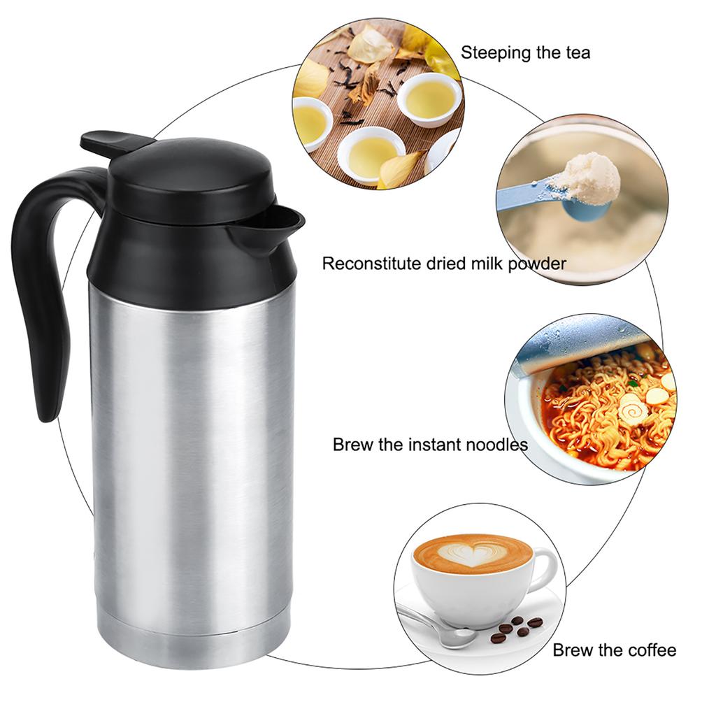 12V 750ml Car Portable Electric Travel Heating Cup Coffee Tea Boiling Mug Kettle