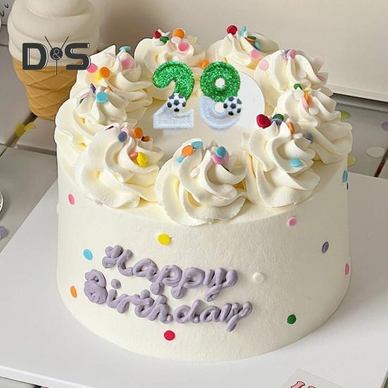 Fußball-Geburtstagskerze, umweltfreundlich, geruchsneutral, Pailletten-Design, einfach zu verwenden, langlebig, Kerze mit den Zahlen 0–9, Kuchendekoration