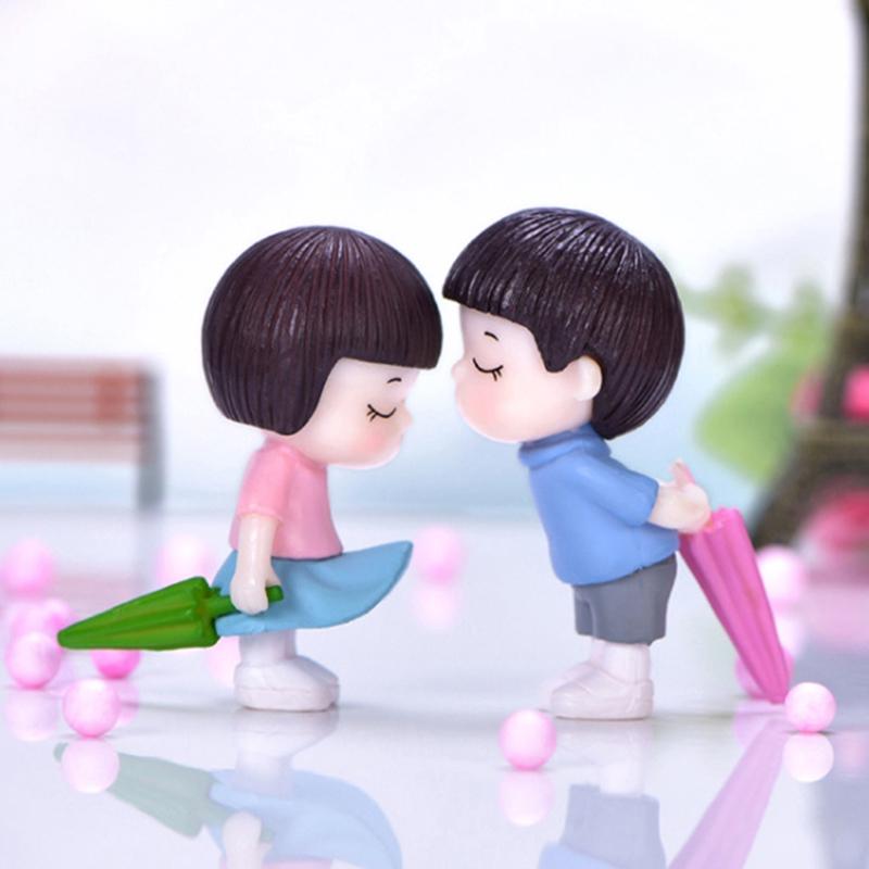 Lovers Couple Miniature Mini Doll DIY Terrarium Figurines Fairy Garden Decor Valentine's Day Gift Home Accessories