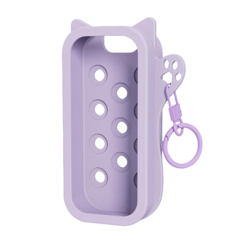 

Flexible Silicone Sleeve Case For 60ml Hand Sanitizer Body Fragrant Sprayer Bottle Anti Slip Texture Cover For Daily Use фиолетовый