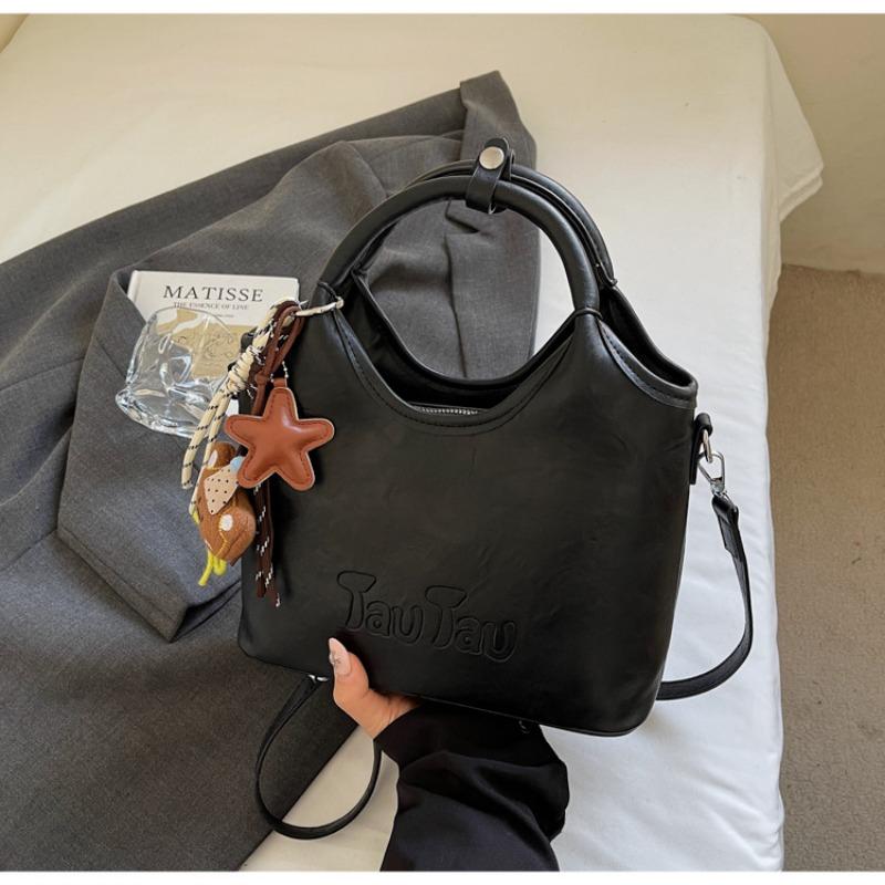 Retro-Eimer-Tragetasche mit großem Fassungsvermögen, Eine Nischen-Einkaufstasche für Pendler, einseitig tragbar, Crossbody
