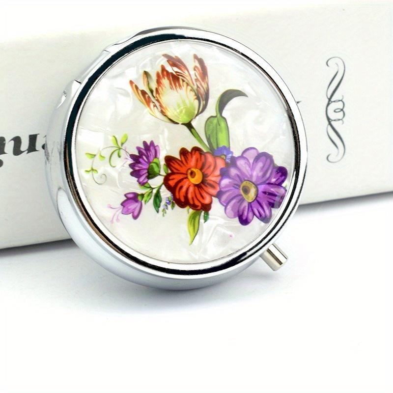 1PC Portable Travel Essential Pill Splitters Pill Case Container for Medicines Organizer Metal, Jewelry Box, Compartmentalized Storage