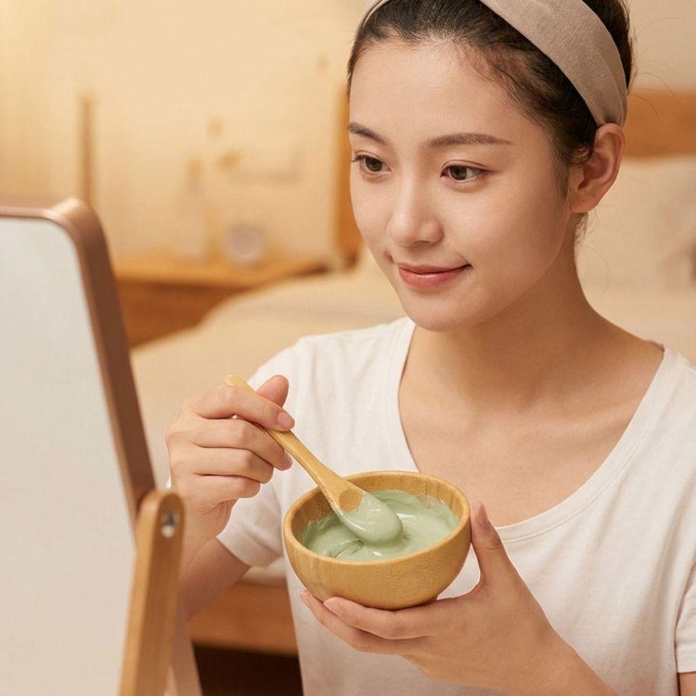 Mini Size Wood Mask Bowl Bamboo Mud Mask Application Tool Bamboo Spatula Spoon Cosmetic Mixing