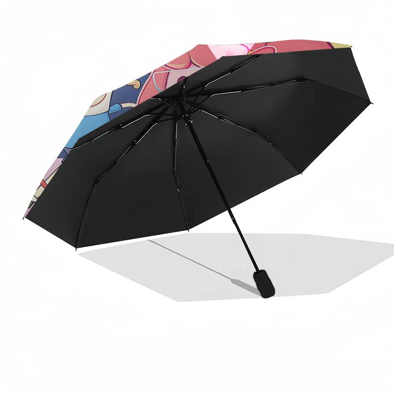 1pc Adventure Time Outdoor Umbrella - Automatic Opening/Closing, Portable 3-Fold Design with Iron Frame - Perfect Gift for Fans, Travelers, Daily Use.