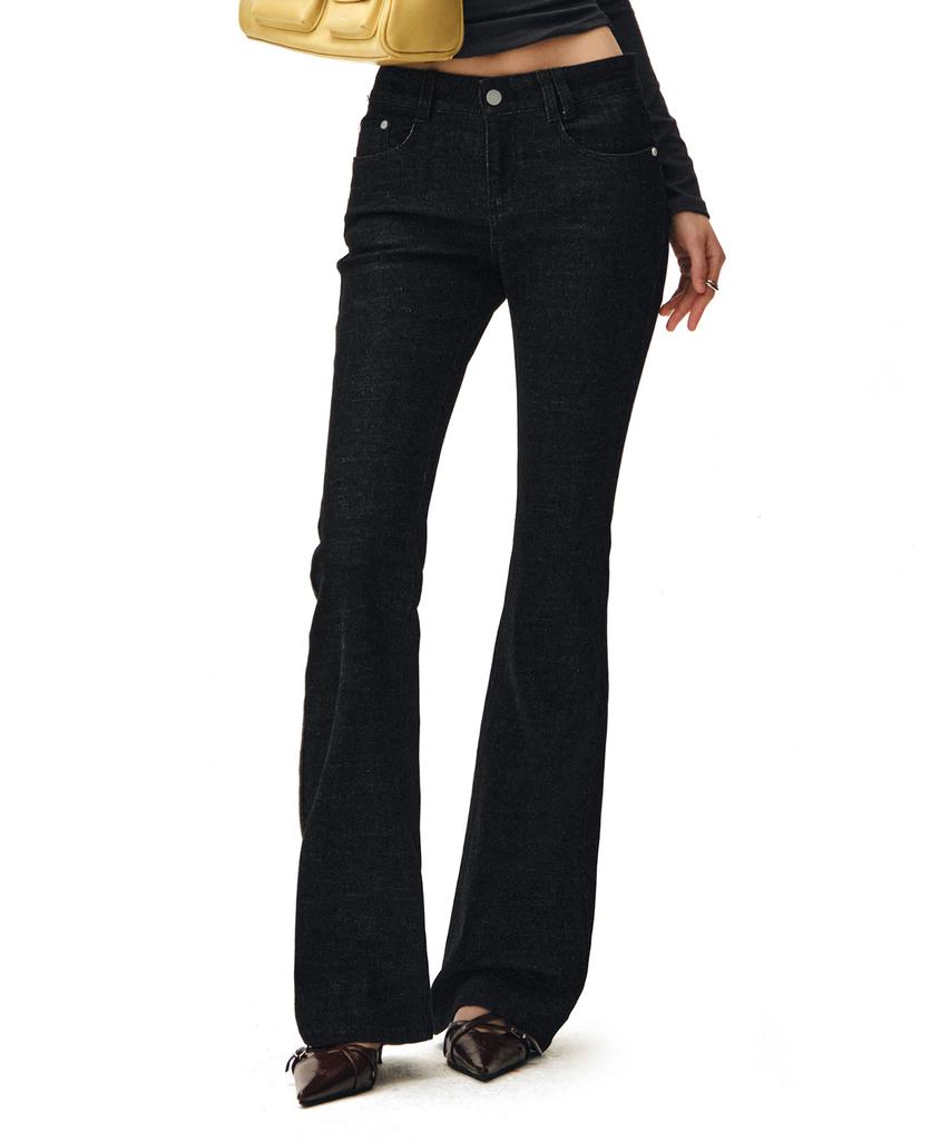 Deketeuumeon Signature Slim Low Rise Flared Jeans Dcwpt006Black