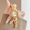 Retro Luxury Watches for Women Gold-Tone Small Dial Round Stainless Steel Bracelet Water-Resistant Quartz Woman' Wristwatch Gift