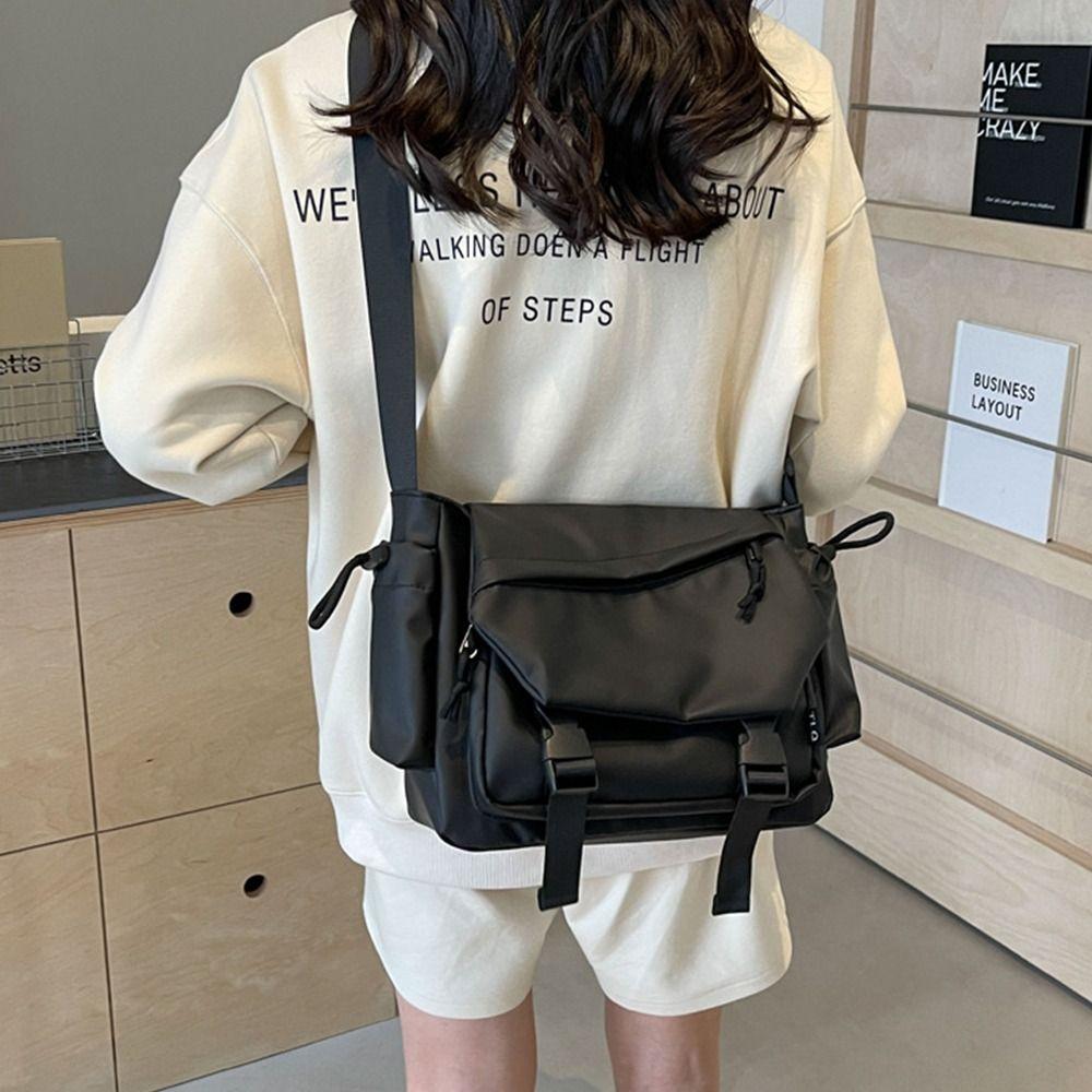 Solid Color Nylon Crossbody Bag Oxford Cloth Large Capacity Messenger Bag Waterproof Multifunctional Short Distance Travel Bag