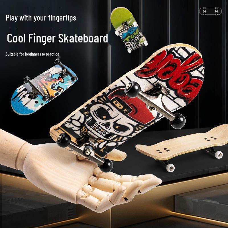 

Pro-Grade Maple Finger Skateboard Toy - Five-Layer Alloy Deck for Kids