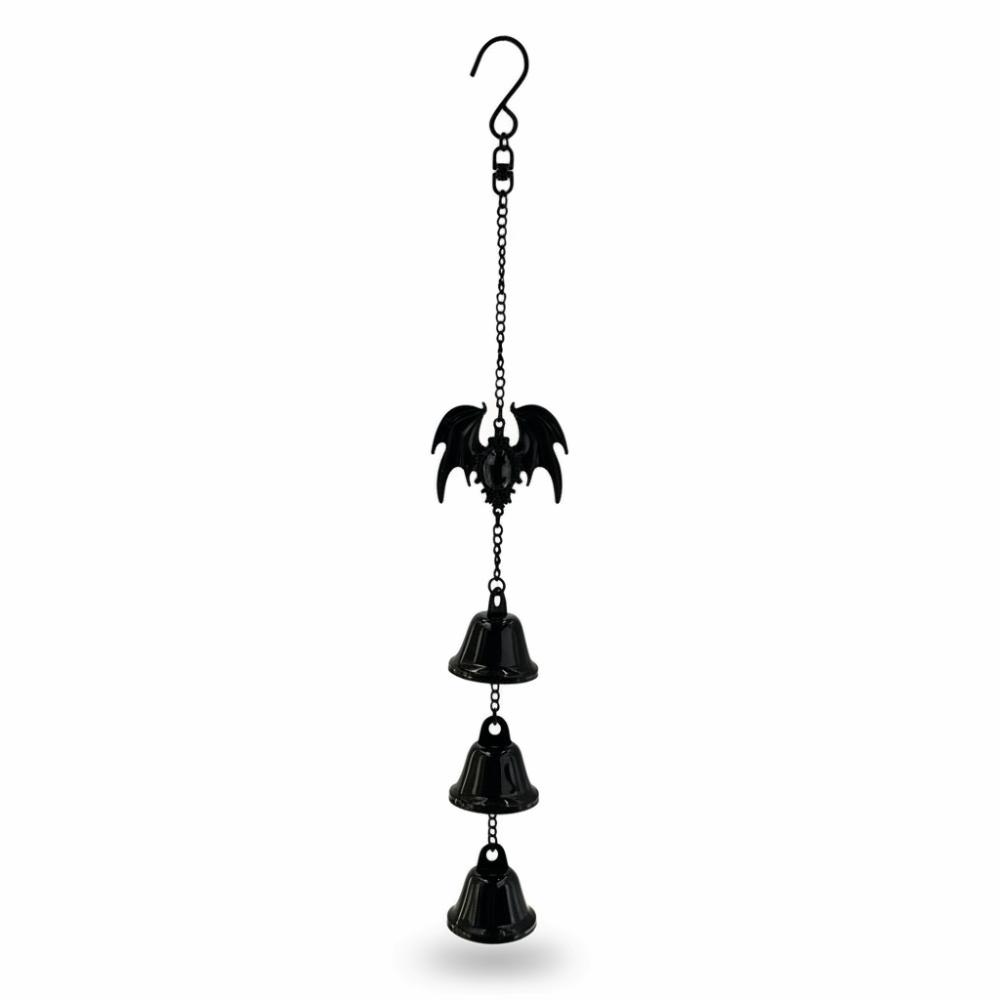 Decorations Bat Wind Chime Hanging Ornaments Metal Bells Wind Chime Halloween Wind Chime  Home Black Crystal
