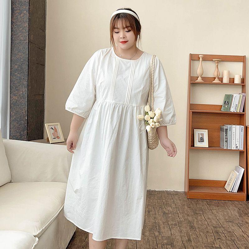 

Witch Loose Half Sleeve T-shirt Dress Anime White Dress 9xl