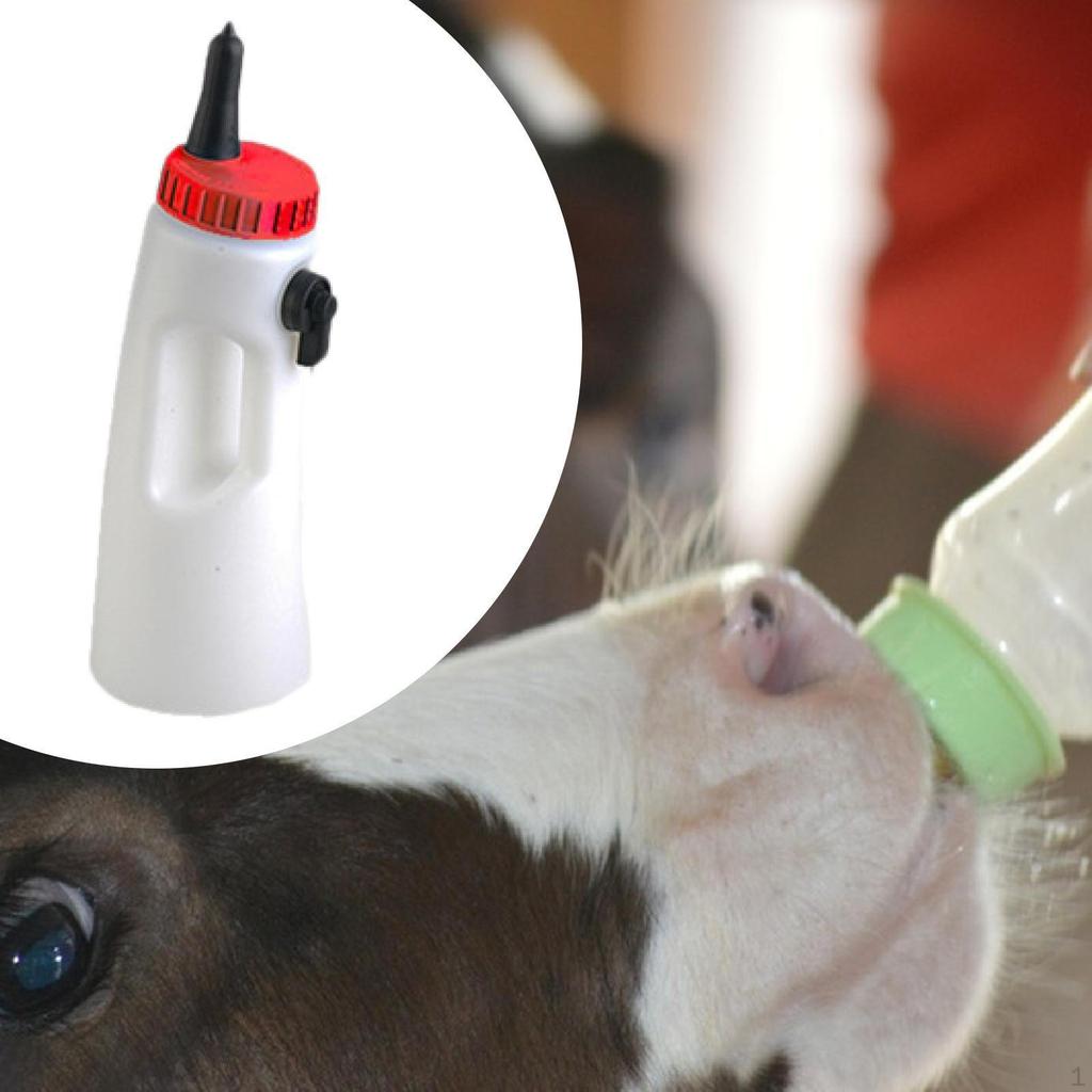 2L Calf Milk Bottle with Adjustable Nipple for Livestock Feeding