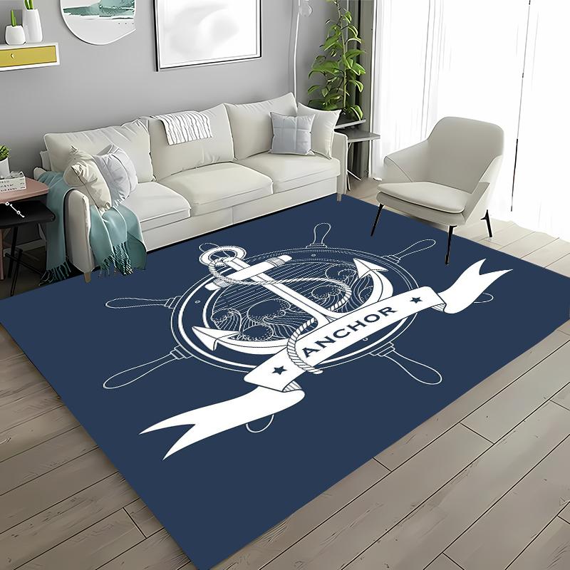 The Ocean Boat Theme Carpet for Living Room Cartoon Children's Bedroom Sofa Doormat Kitchen Floor Tapete Anti-slipDecor Alfombra