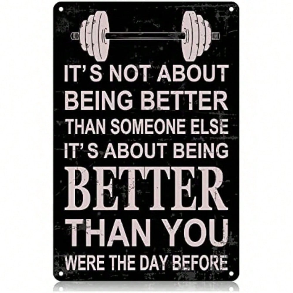 Metal Tin Sign Vintage Fitness Gym Decor Motivational Wall Art for Home Gym 20x30