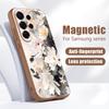 Magnetisch Für Magsafe Hülle Für Samsung Galaxy S26 Ultra S25 Edge S24 Plus S23 FE S22 A17 A54 A55 A56 A57 5G Retro Blumenmuster Abdeckung