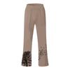 Men's Casual Loose Color Cotton Linen Trousers Elastic Tie Print Trousers