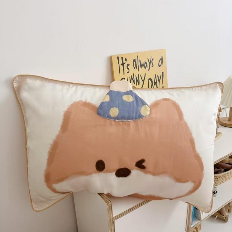 60S Tencel Lyocell Pillowcase Kids Adults 30x50cm Single Or 48x74cm Pair Soft Breathable Bedding Cover Ins Style Printed