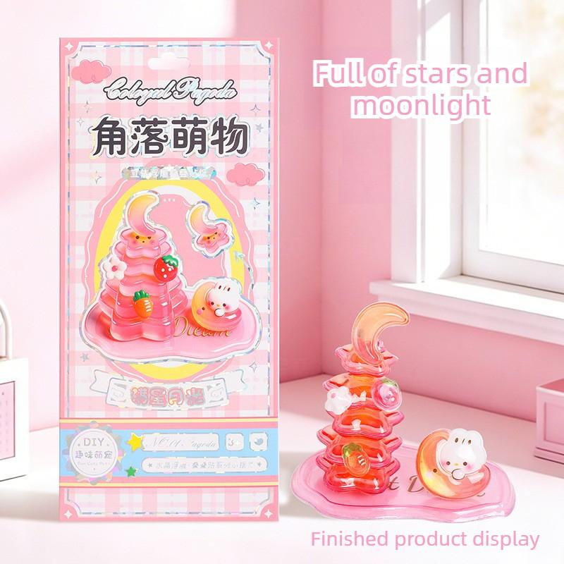 3D Crystal Stickers Cute Relief Stickers Fun Stacking Series Children's Toys Exchange Stickers Stationery School Office Supplies