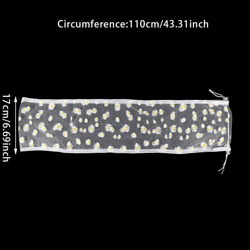 Universal Indoor/Outdoor Bird Cage Seed Catcher Stretchy Adjustable Soft Daisy Pattern Mesh Net Seed Guard for Round Square Cages