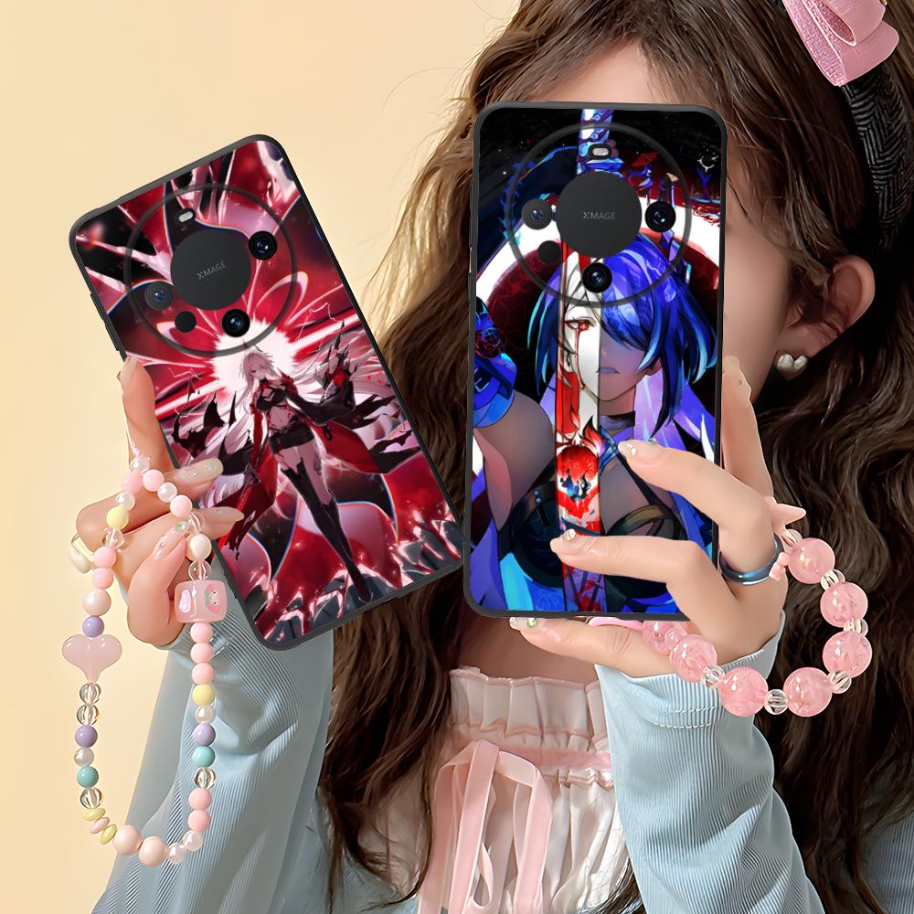 HSR Acheron Matte TPU Mobile Phone Case for Huawei Mate 60 50 40 30 20 10 Pro Plus Lite E 5G Colorful Printing Cover
