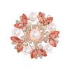 Elegant Crystal Pearl Flower Brooch For Women Vintage Rhinestone Scarf Pin Multi Purpose Jewelry Gift