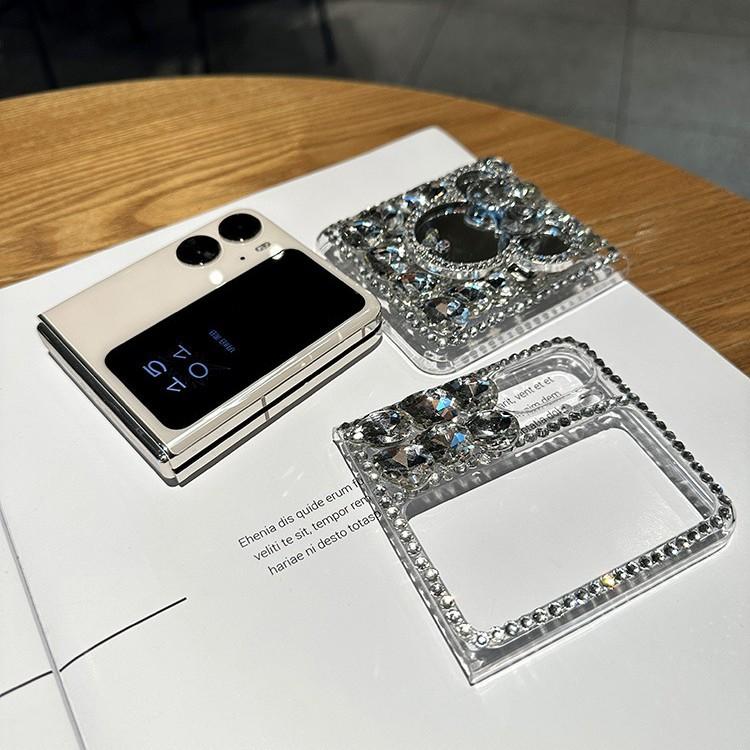 Applicable To OPPO FindN2Flip Rhinestone Mobile Phone Case Mickey Mirror FindN2 Full Diamond All-inclusive Female Protective Case