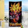 Naruto Character Personalized Name Beach Towel Super Soft Microfiber Quickdry Fabric Suitable for Swimming Gym Camping Yoga Vacation