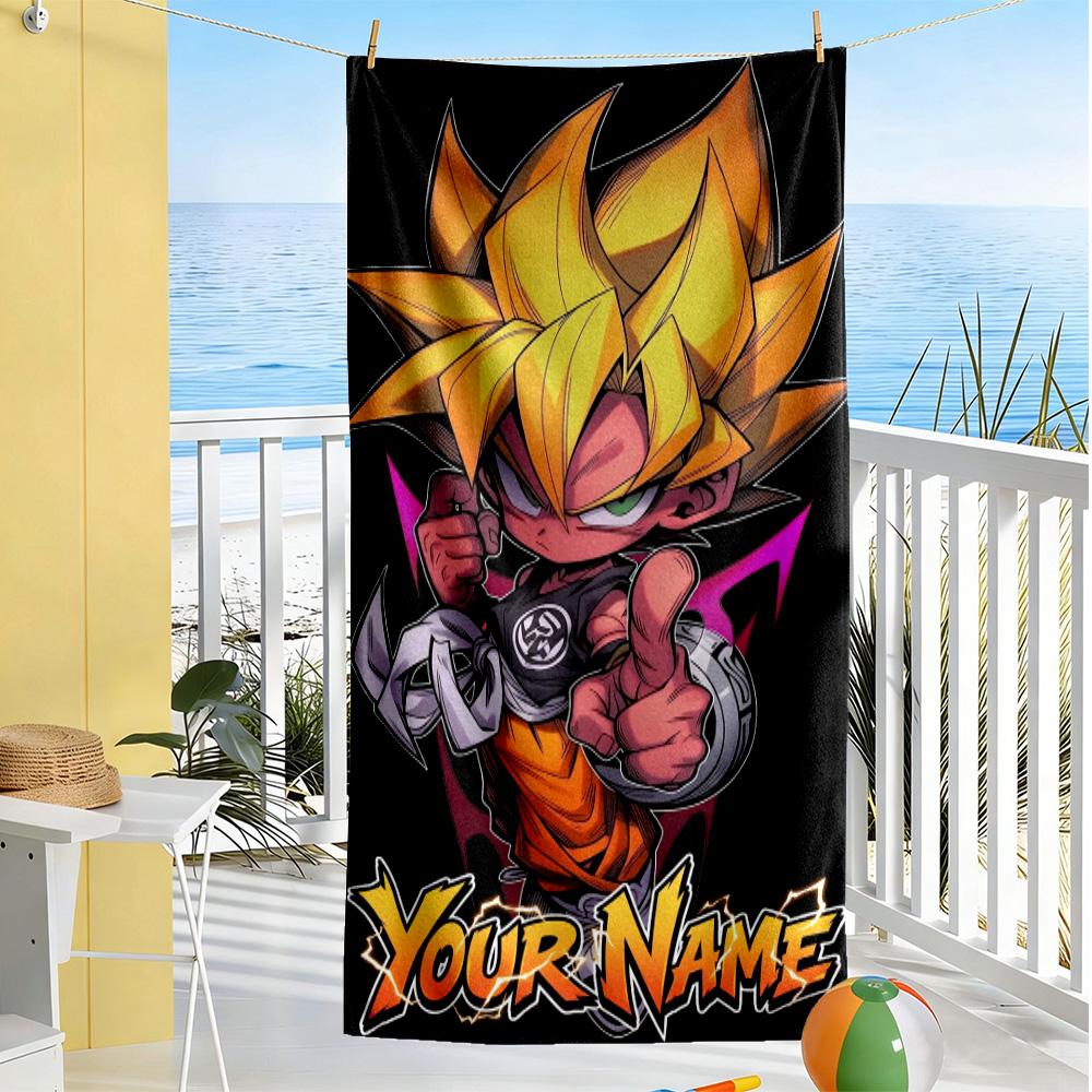 Naruto Character Personalized Name Beach Towel Super Soft Microfiber Quickdry Fabric Suitable for Swimming Gym Camping Yoga Vacation
