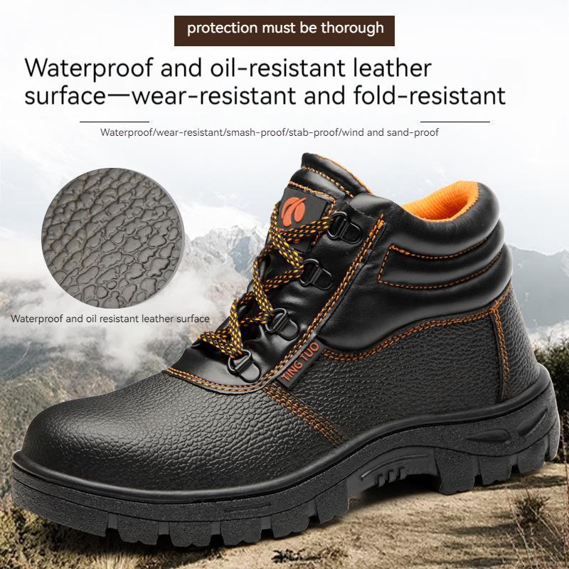 Steel Toe Boots Men Work Boots Anti-smash Anti-puncture Work Sneakers Waterproof Boots Indestructible Protective Work Boots