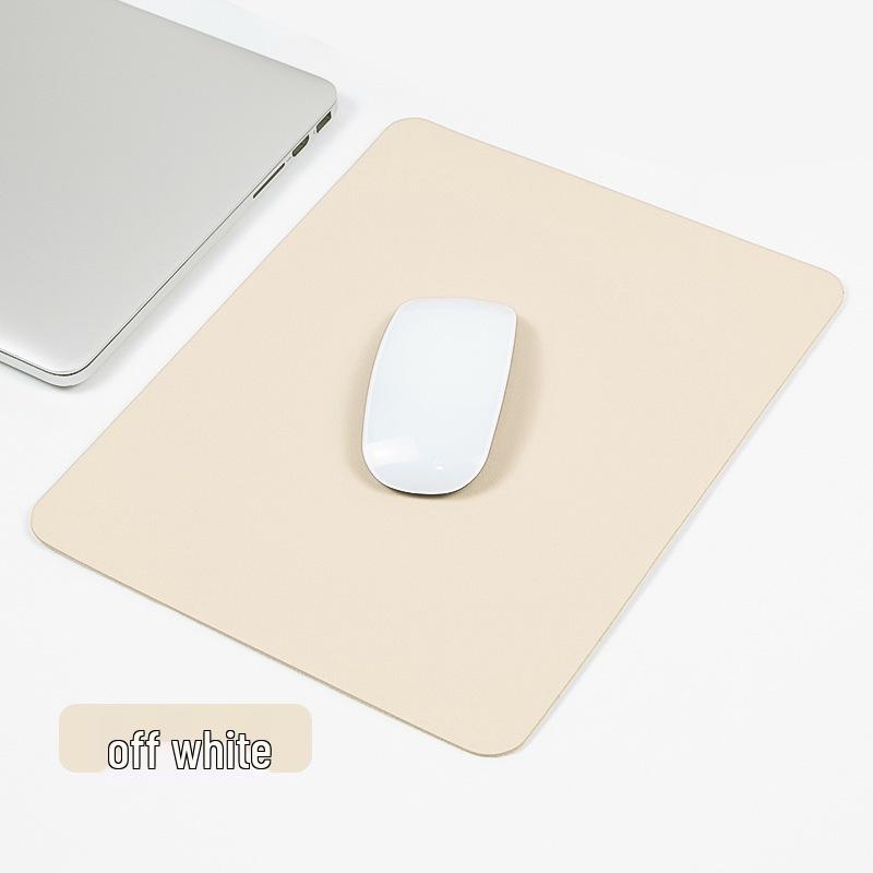 Minimalistická protiskluzová jednobarevná kožená podložka pod myš pro notebook, počítač, kancelářský stůl nebo hraní her