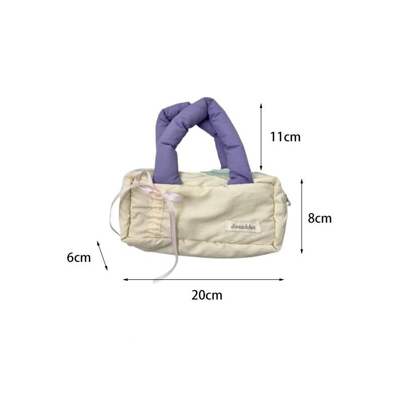 Cute Multi Color Bow Pencil Case Large Capacity Multi Functional Pencil Storage Bag Students Pen Bag Handheld Makeup Bag