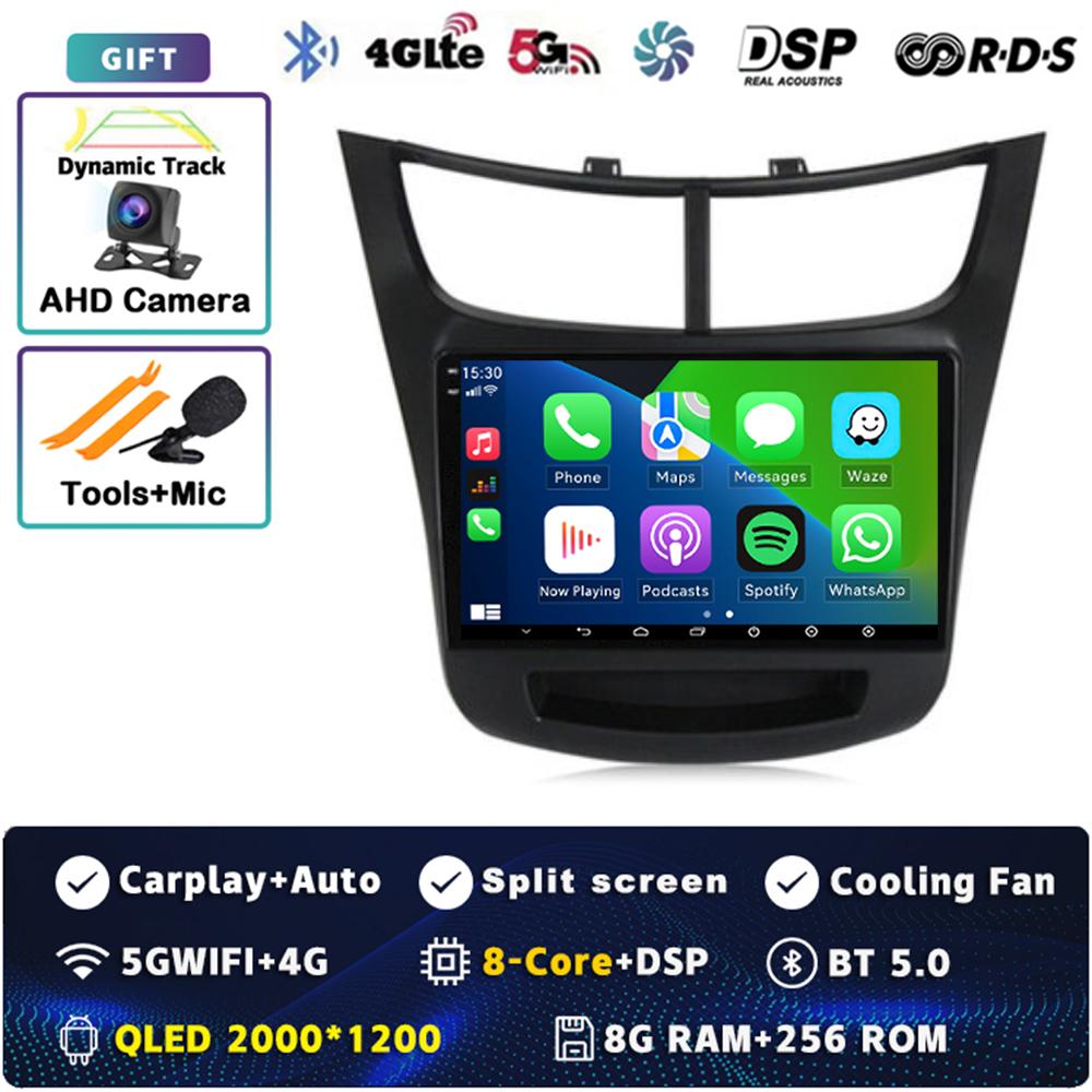Android 14 Carplay Auto For Chevrolet Sail Aveo 2015-2019 Car Radio 4G WIFI Navigation Player Multimedia Srereo Video 360 Camera